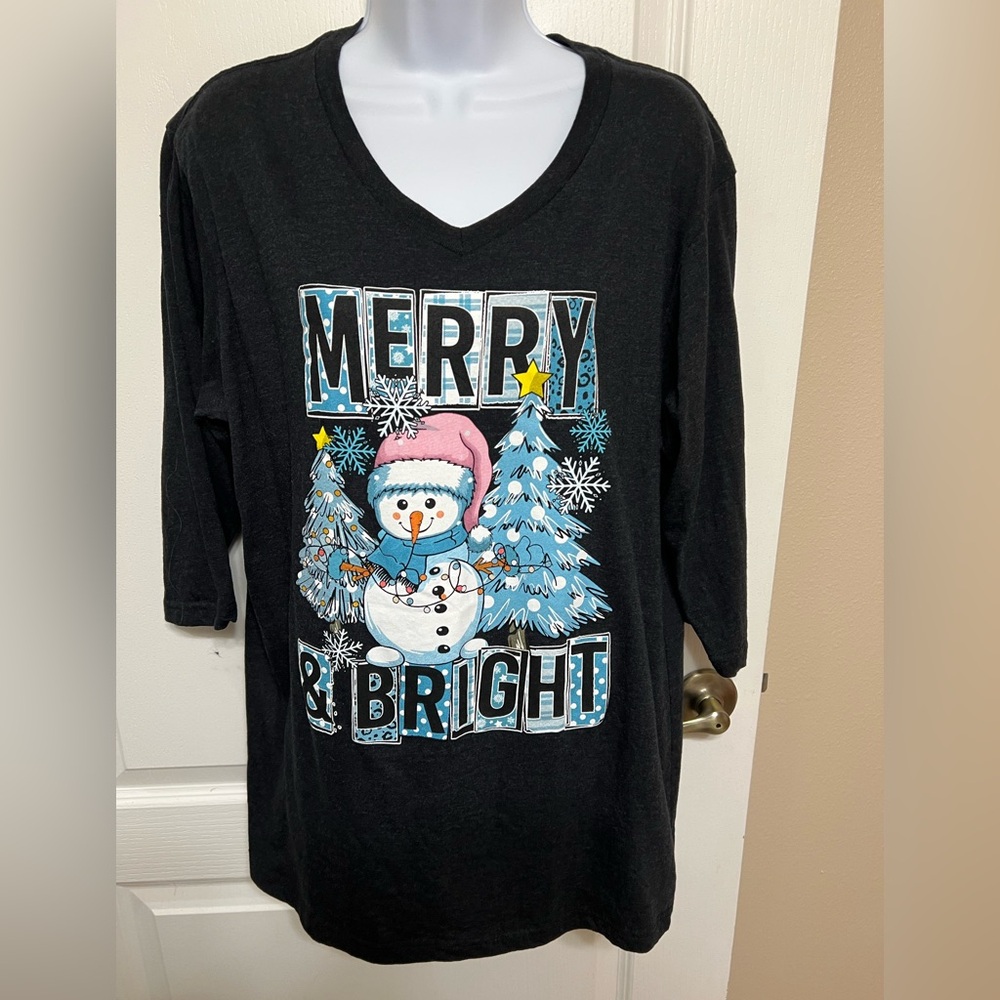 Heather Black Merry & Bright Woman’s T-Shirt